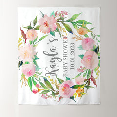 Lofaris Personalized Photo Booth Flowers Baby Shower Backdrop
