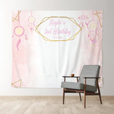 Lofaris Personalized Pink Dream Catcher Birthday Backdrop