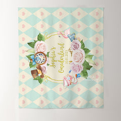 Lofaris Personalized Pink Floral Onederland Birthday Party Backdrop