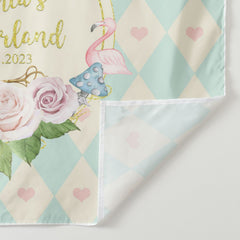 Lofaris Personalized Pink Floral Onederland Birthday Party Backdrop