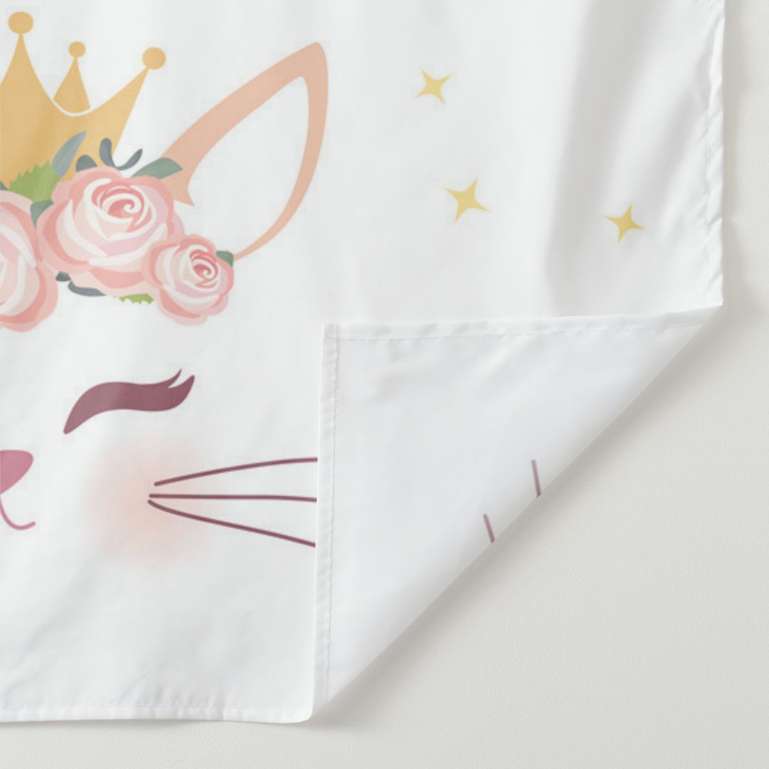 Lofaris Personalized Pink Gold Cat Birthday Backdrop Banner