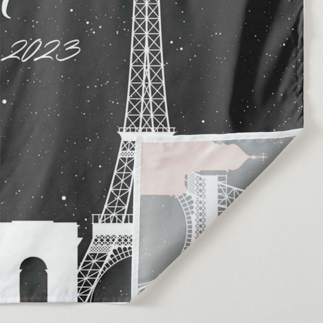 Lofaris Personalized Pink Paris Sign Birthday Backdrop Decor