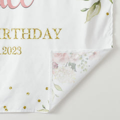 Lofaris Personalized Pink Rose Gold Glitter Backdrops for Party