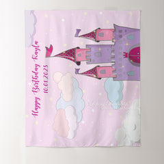 Lofaris Personalized Princess Castle Sign Birthday Backdrop