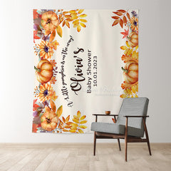 Lofaris Personalized Pumpkin Autumn Baby Shower Backdrop Banner