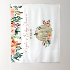 Lofaris Personalized Pumpkin Baby Shower Backdrop for Girl