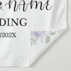 Lofaris Personalized Purple Floral Wedding Backdrop Banner