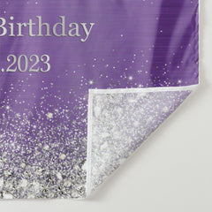 Lofaris Purple Silver sequins Birthday Custom Backdrops