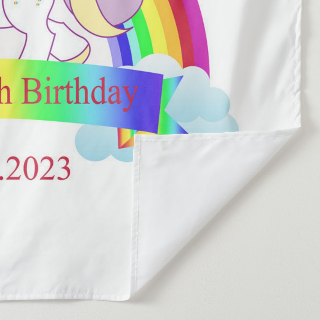 Lofaris Personalized Rainbow Unicorn Birthday Backdrop For Girl
