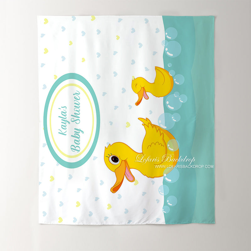 Lofaris Personalized Rubber Ducky Baby Shower Backdrop