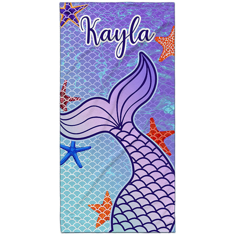 Lofaris Personalized Sea World Mermaid Beach Towel