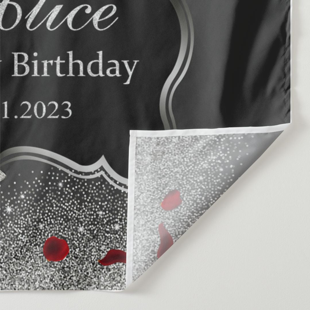 Lofaris Personalized Silver High Heels Balloon Party Backdrop