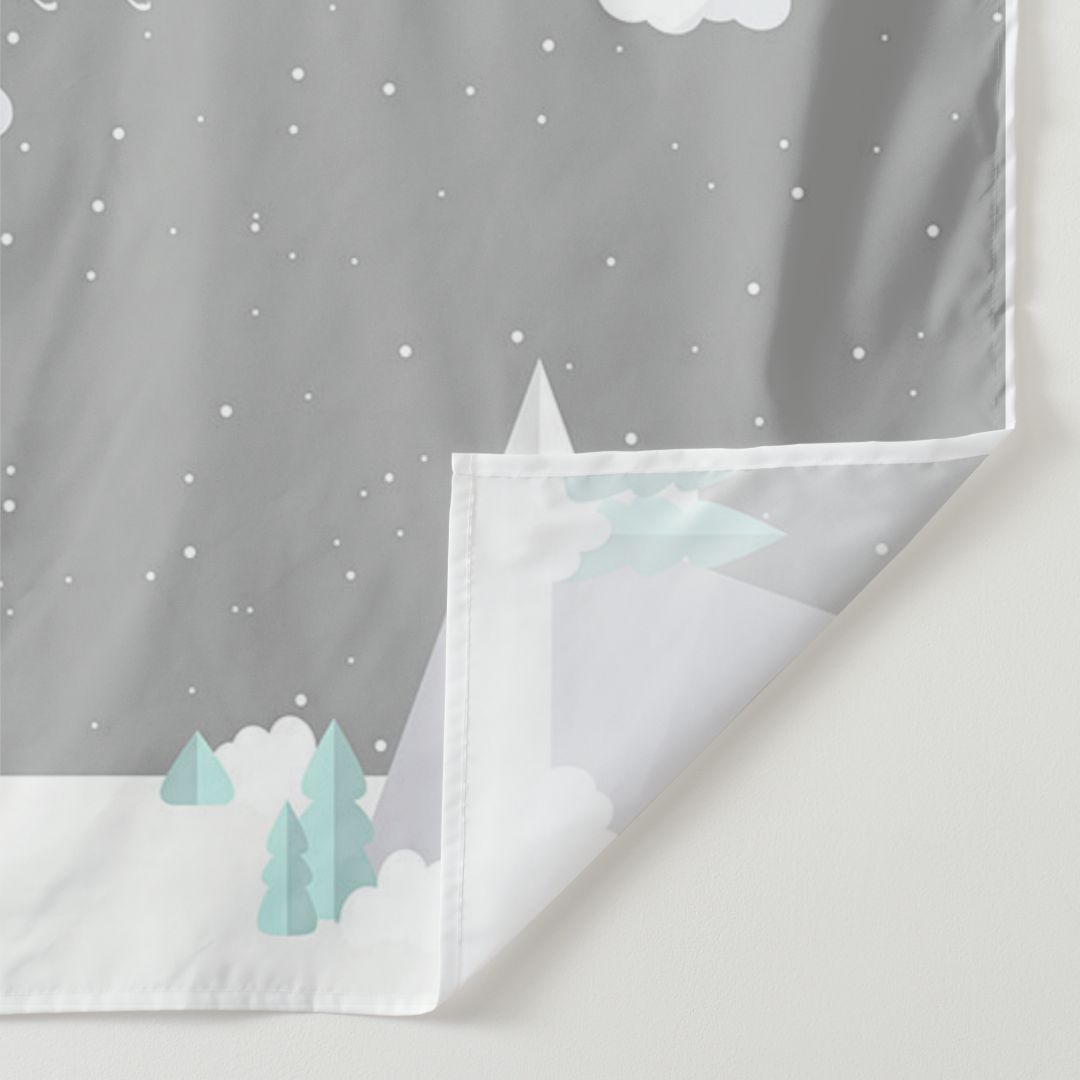 Lofaris Personalized Snow Mountain Baby Shower Backdrop
