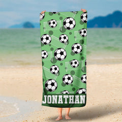 Lofaris Personalized Summer Football Sport Party Beach Towel