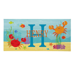 Lofaris Personalized Summer Ocean Animals Name Beach Towel