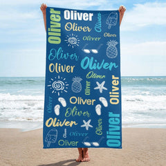 Lofaris Personalized Summer Picture And Name Beach Towel