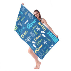 Lofaris Personalized Summer Picture And Name Beach Towel