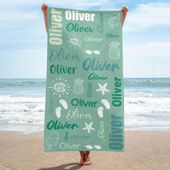 Lofaris Personalized Summer Picture And Name Beach Towel