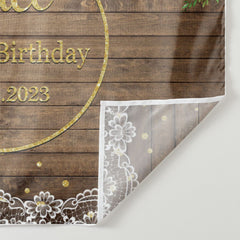 Lofaris Personalized Sunflower Wood Grain Butterfly Backdrops for Party