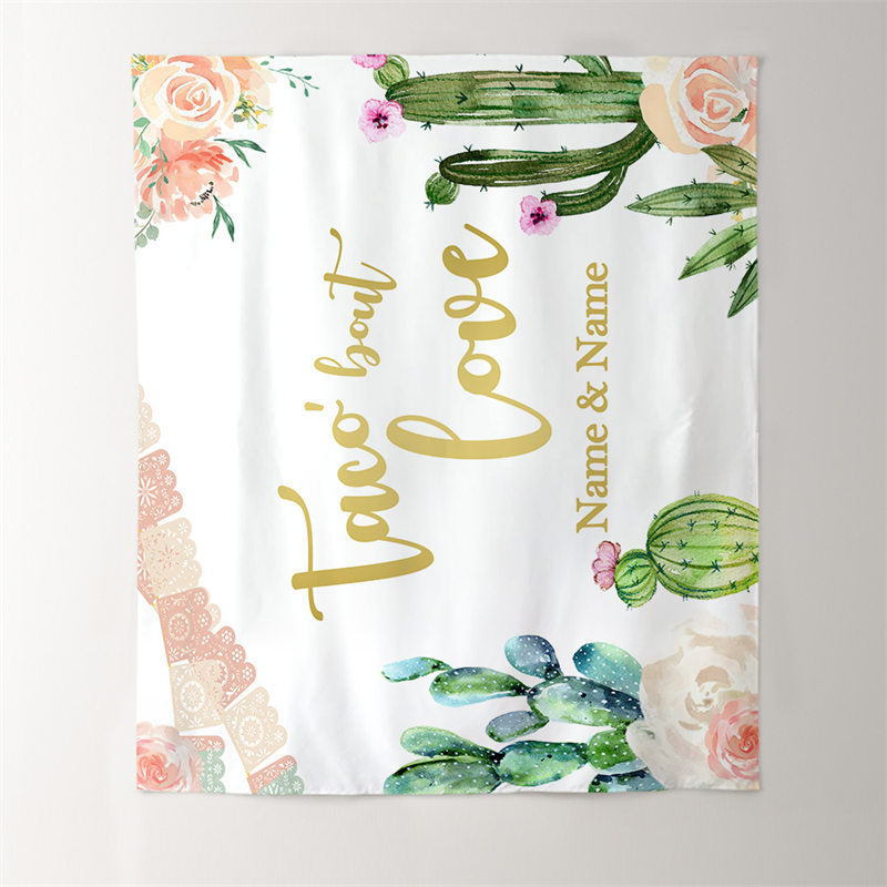 Lofaris Personalized Taco Bout Love Bridal Shower Backdrop For Party