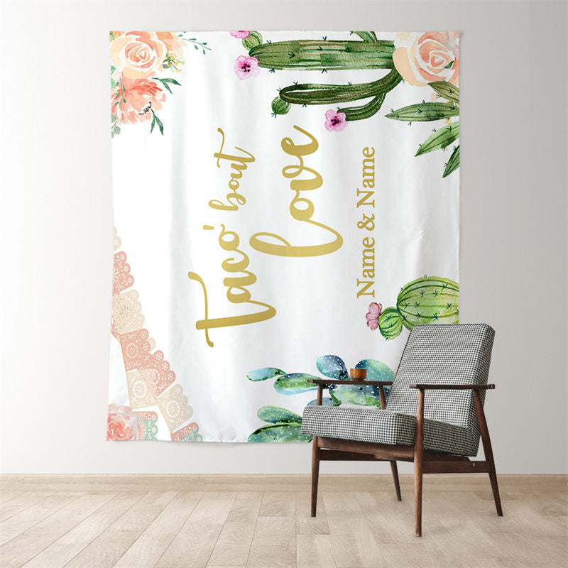 Lofaris Personalized Taco Bout Love Bridal Shower Backdrop For Party