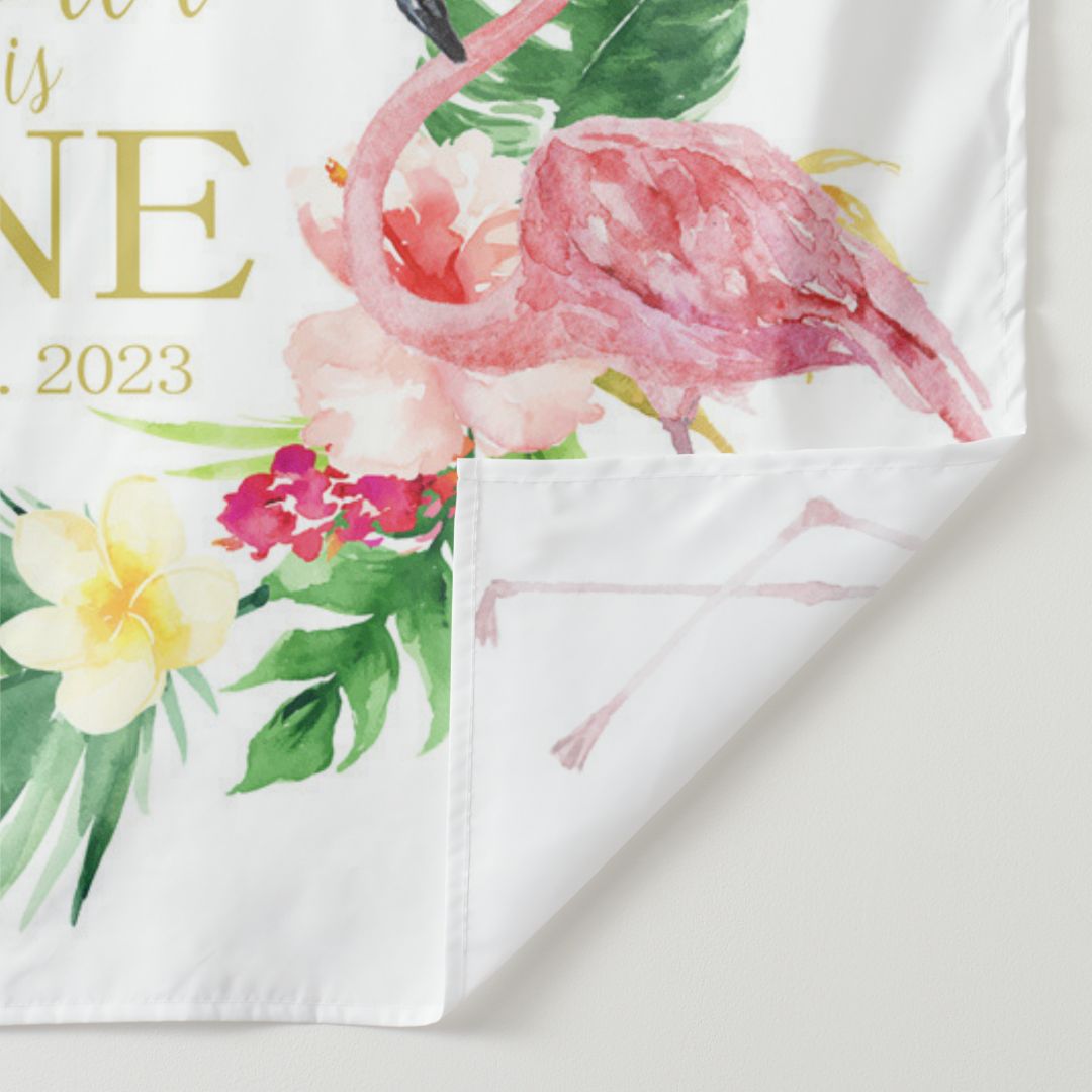 Lofaris Personalized Tropical Flamingo Birthday Party Backdrop