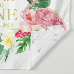 Lofaris Personalized Tropical Flamingo Birthday Party Backdrop