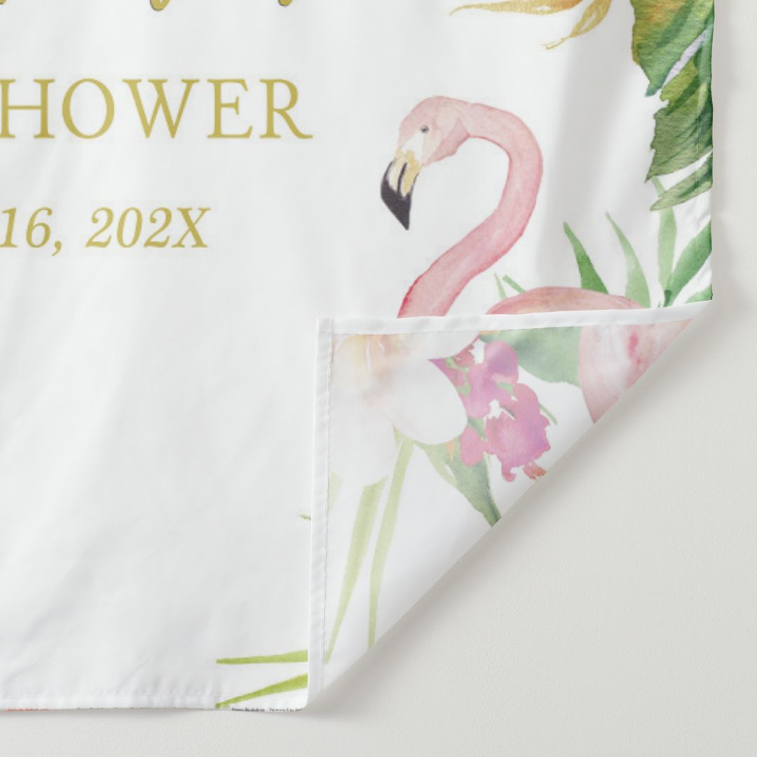 Lofaris Personalized Tropical Flamingo Bridal Shower Backdrop For Party