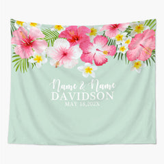 Lofaris Personalized Tropical Floral Wedding Backdrop