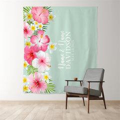 Lofaris Personalized Tropical Floral Wedding Backdrop