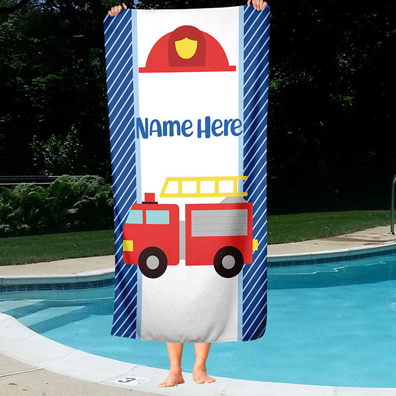 Lofaris Personalized Truck Name Kids Summer Beach Towel