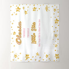 Lofaris Personalized Twinkle Little Star Birthday Backdrop Banner