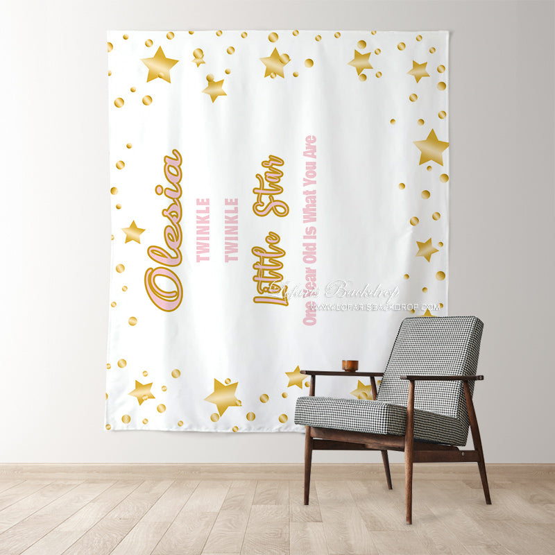 Lofaris Personalized Twinkle Little Star Birthday Backdrop Banner