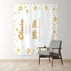 Lofaris Personalized Twinkle Little Star Birthday Backdrop Banner