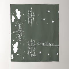 Lofaris Personalized Twinkle White Clouds Baby Shower Backdrop