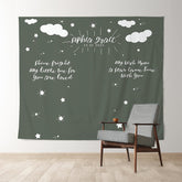 Lofaris Personalized Twinkle White Clouds Baby Shower Backdrop