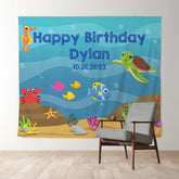 Lofaris Personalized Under The Sea Birthday Backdrop Decor