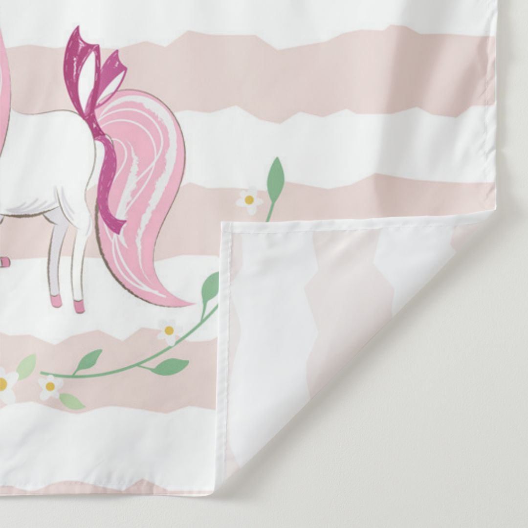 Lofaris Personalized Unicorn And Stripe Birthday Backdrop Decor