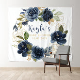 Lofaris Personalized Watercolor Flowers Baby Shower Backdrop