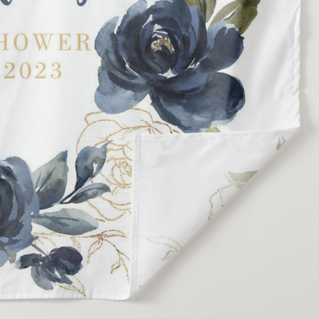 Lofaris Personalized Watercolor Flowers Baby Shower Backdrop