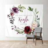 Lofaris Personalized Watercolor Flowers Boho Baby Shower Backdrop