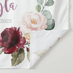 Lofaris Personalized Watercolor Flowers Boho Baby Shower Backdrop