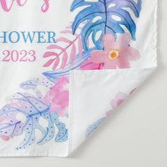 Lofaris Personalized Watercolor Tropical Flowers Baby Shower Backdrop
