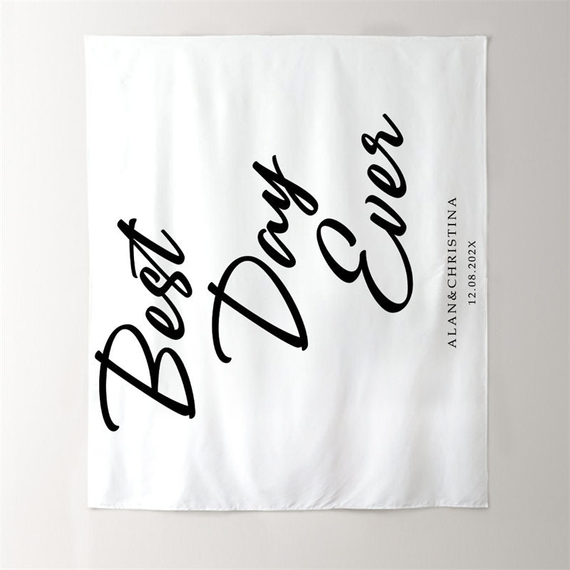 Lofaris Personalized Wedding Ceremony Backdrop with Calligraphy