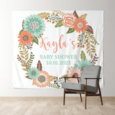 Lofaris Personalized Welcome Baby Boho Flower Shower Backdrop