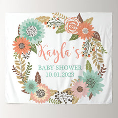 Lofaris Personalized Welcome Baby Boho Flower Shower Backdrop