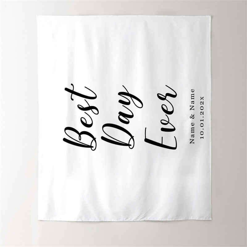 Lofaris Personalized White Wedding Party Backdrop for Arch