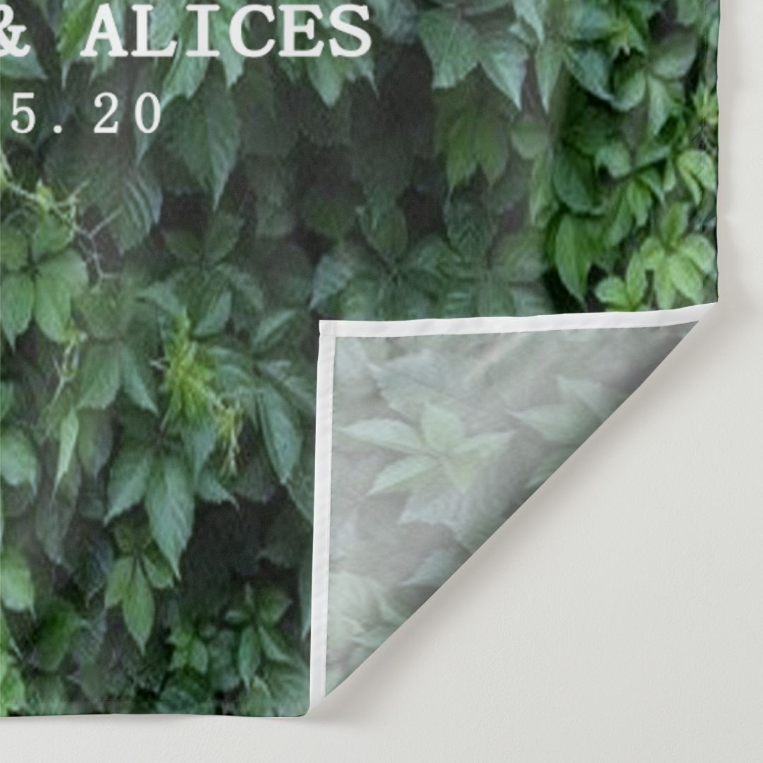Lofaris Personalized Whole Green Leaves Wedding Backdrop