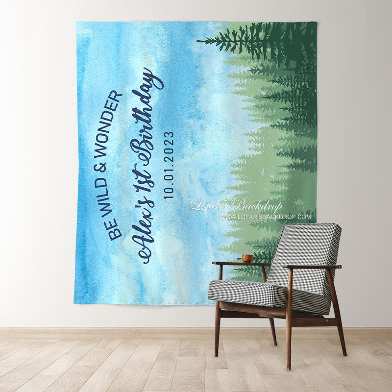 Lofaris Personalized Wild Wonder Birthday Backdrop Banner