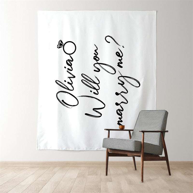 Lofaris Personalized Will You Marry Me Wedding Backdrop